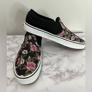 Vans Rose Print Loafers